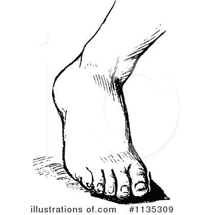 Royalty-Free (RF) Foot Clipart Illustration by Prawny Vintage - Stock Sample #1135309