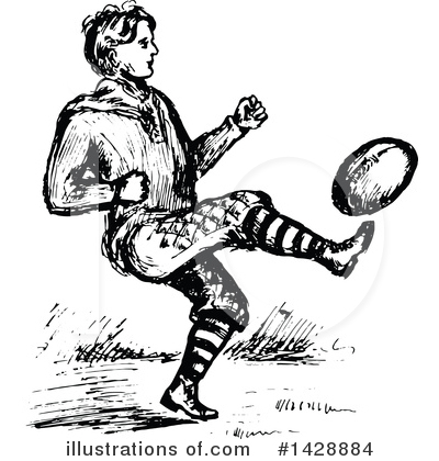 Royalty-Free (RF) Football Clipart Illustration by Prawny Vintage - Stock Sample #1428884