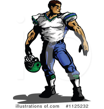 Royalty-Free (RF) Football Player Clipart Illustration by Chromaco - Stock Sample #1125232