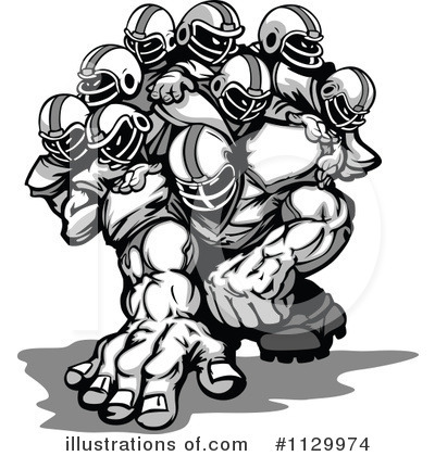 Royalty-Free (RF) Football Player Clipart Illustration by Chromaco - Stock Sample #1129974