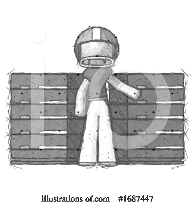 Royalty-Free (RF) Football Player Clipart Illustration by Leo Blanchette - Stock Sample #1687447