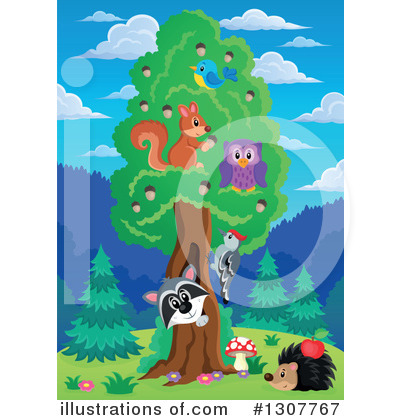Forest Animals Clipart #1307767 by visekart