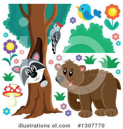Royalty-Free (RF) Forest Animals Clipart Illustration by visekart - Stock Sample #1307770