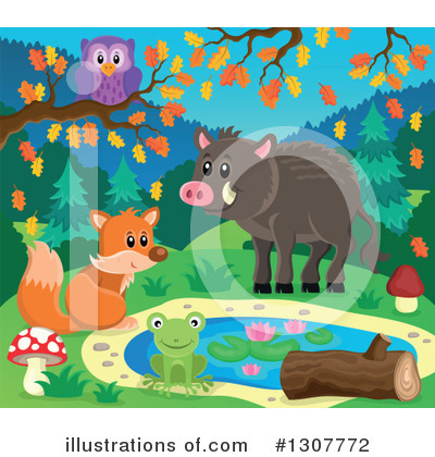 Royalty-Free (RF) Forest Animals Clipart Illustration by visekart - Stock Sample #1307772