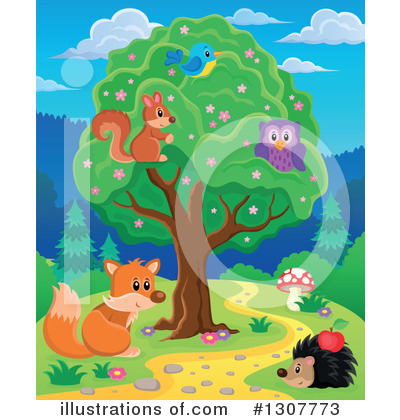 Forest Animals Clipart #1307773 by visekart