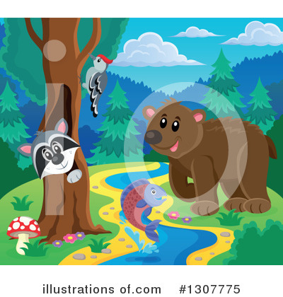 Royalty-Free (RF) Forest Animals Clipart Illustration by visekart - Stock Sample #1307775