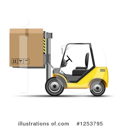Forklift Clipart #1253795 by vectorace