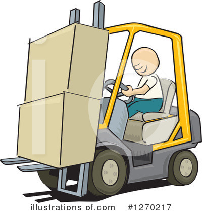 Royalty-Free (RF) Forklift Clipart Illustration by David Rey - Stock Sample #1270217