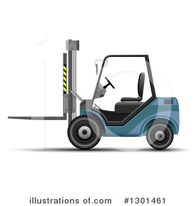 Royalty-Free (RF) Forklift Clipart Illustration by vectorace - Stock Sample #1301461