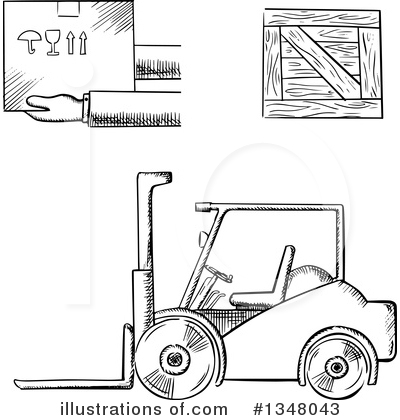 Royalty-Free (RF) Forklift Clipart Illustration by Vector Tradition SM - Stock Sample #1348043