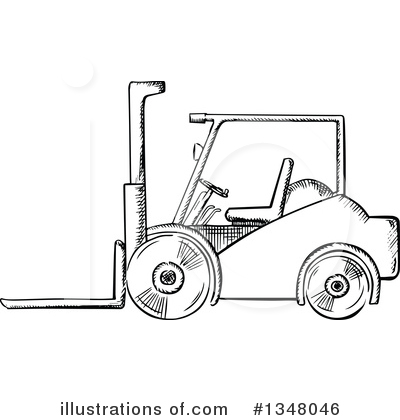 Royalty-Free (RF) Forklift Clipart Illustration by Vector Tradition SM - Stock Sample #1348046