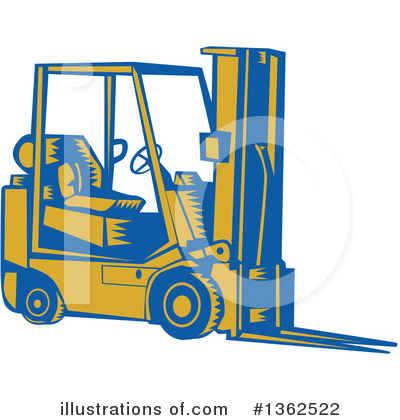 Royalty-Free (RF) Forklift Clipart Illustration by patrimonio - Stock Sample #1362522