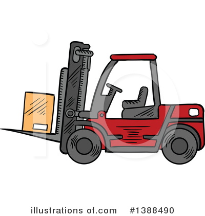 Forklift Clipart #1388490 by Vector Tradition SM