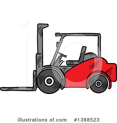 Forklift Clipart #1388523 by Vector Tradition SM