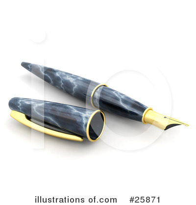 Royalty-Free (RF) Fountain Pen Clipart Illustration by KJ Pargeter - Stock Sample #25871