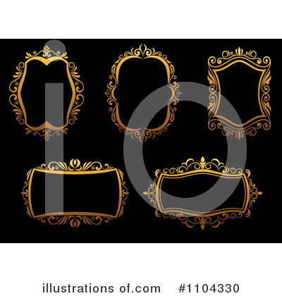 Golden Design Elements Clipart #1104330 by Vector Tradition SM