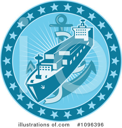 Royalty-Free (RF) Freighter Clipart Illustration by patrimonio - Stock Sample #1096396
