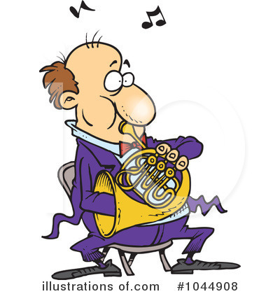 Royalty-Free (RF) French Horn Clipart Illustration by toonaday - Stock Sample #1044908
