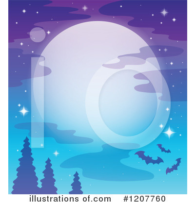 Royalty-Free (RF) Full Moon Clipart Illustration by visekart - Stock Sample #1207760