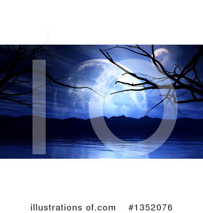 Royalty-Free (RF) Full Moon Clipart Illustration by KJ Pargeter - Stock Sample #1352076