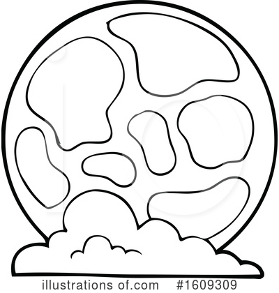 Royalty-Free (RF) Full Moon Clipart Illustration by visekart - Stock Sample #1609309