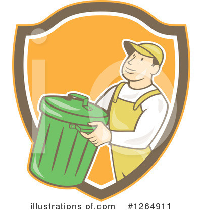 Royalty-Free (RF) Garbage Man Clipart Illustration by patrimonio - Stock Sample #1264911