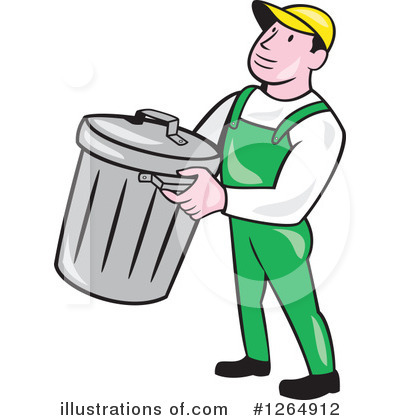 Royalty-Free (RF) Garbage Man Clipart Illustration by patrimonio - Stock Sample #1264912