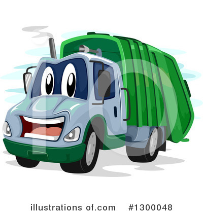 Royalty-Free (RF) Garbage Truck Clipart Illustration by BNP Design Studio - Stock Sample #1300048