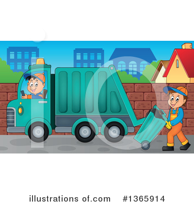Royalty-Free (RF) Garbage Truck Clipart Illustration by visekart - Stock Sample #1365914