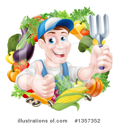 Royalty-Free (RF) Gardener Clipart Illustration by AtStockIllustration - Stock Sample #1357352