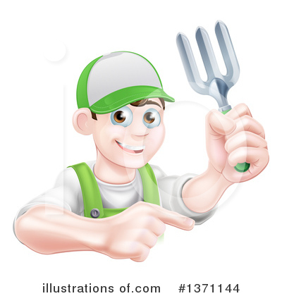 Royalty-Free (RF) Gardener Clipart Illustration by AtStockIllustration - Stock Sample #1371144