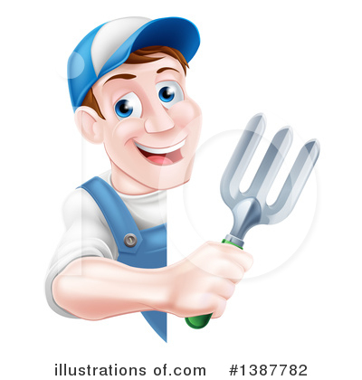 Royalty-Free (RF) Gardener Clipart Illustration by AtStockIllustration - Stock Sample #1387782