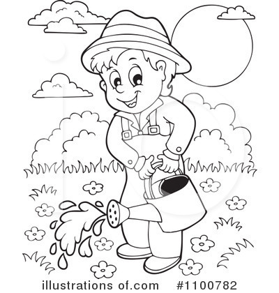 Royalty-Free (RF) Gardening Clipart Illustration by visekart - Stock Sample #1100782