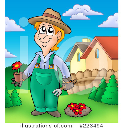 Royalty-Free (RF) Gardening Clipart Illustration by visekart - Stock Sample #223494