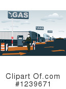 Gas Station Clipart #1239671 by David Rey