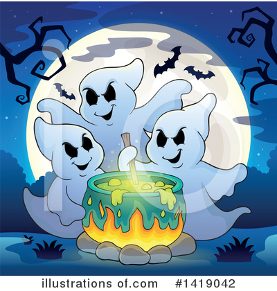 Royalty-Free (RF) Ghost Clipart Illustration by visekart - Stock Sample #1419042