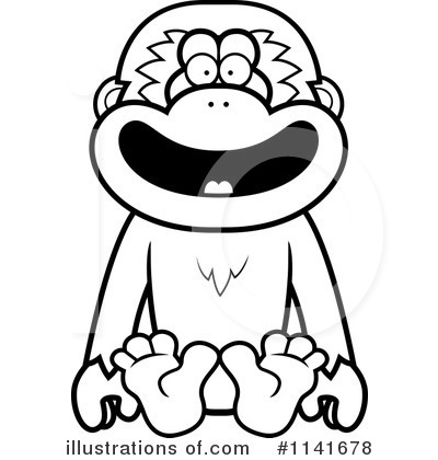 Royalty-Free (RF) Gibbon Monkey Clipart Illustration by Cory Thoman - Stock Sample #1141678