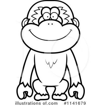 Royalty-Free (RF) Gibbon Monkey Clipart Illustration by Cory Thoman - Stock Sample #1141679