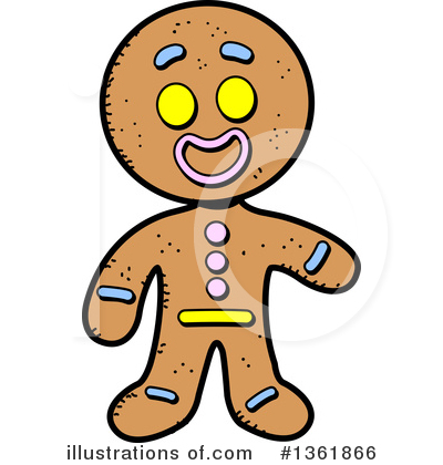 Royalty-Free (RF) Gingerbread Man Clipart Illustration by Clip Art Mascots - Stock Sample #1361866