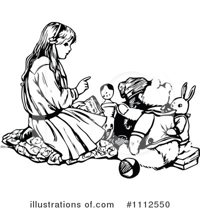 Royalty-Free (RF) Girl Clipart Illustration by Prawny Vintage - Stock Sample #1112550