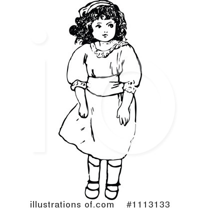 Royalty-Free (RF) Girl Clipart Illustration by Prawny Vintage - Stock Sample #1113133