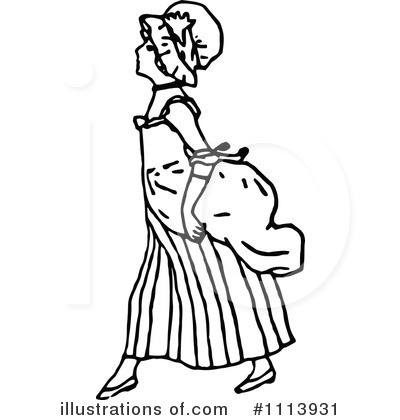 Royalty-Free (RF) Girl Clipart Illustration by Prawny Vintage - Stock Sample #1113931