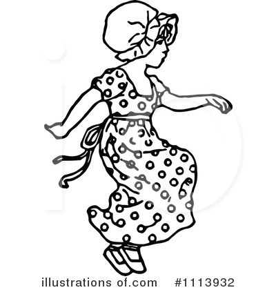 Royalty-Free (RF) Girl Clipart Illustration by Prawny Vintage - Stock Sample #1113932