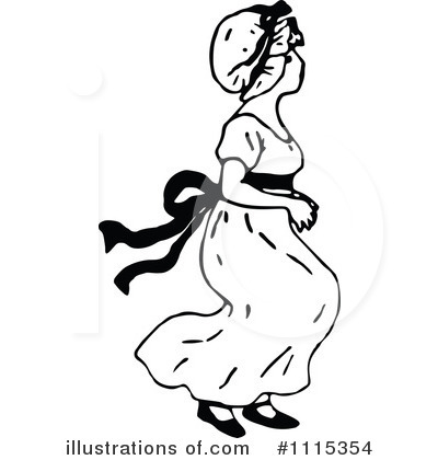 Royalty-Free (RF) Girl Clipart Illustration by Prawny Vintage - Stock Sample #1115354