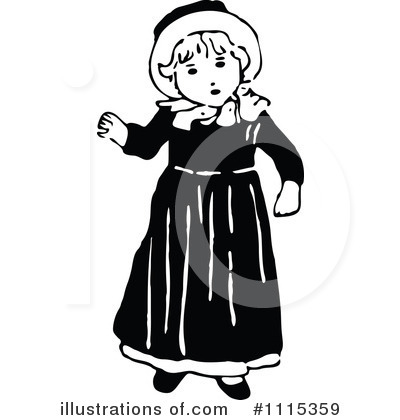Royalty-Free (RF) Girl Clipart Illustration by Prawny Vintage - Stock Sample #1115359