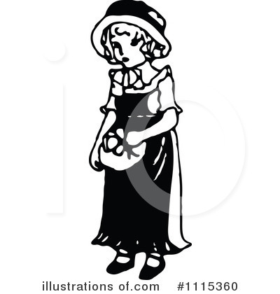 Royalty-Free (RF) Girl Clipart Illustration by Prawny Vintage - Stock Sample #1115360