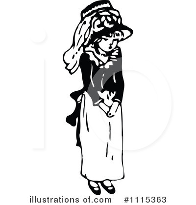 Royalty-Free (RF) Girl Clipart Illustration by Prawny Vintage - Stock Sample #1115363