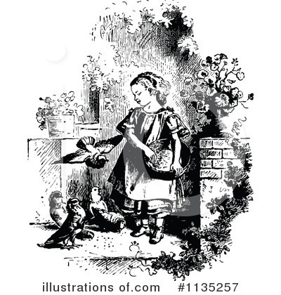 Royalty-Free (RF) Girl Clipart Illustration by Prawny Vintage - Stock Sample #1135257