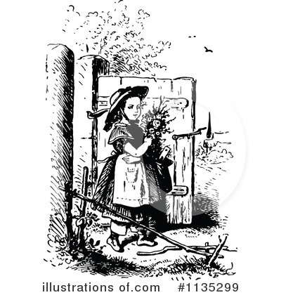 Royalty-Free (RF) Girl Clipart Illustration by Prawny Vintage - Stock Sample #1135299