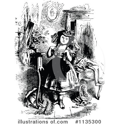 Royalty-Free (RF) Girl Clipart Illustration by Prawny Vintage - Stock Sample #1135300